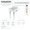 Kingston Brass 19 Carrara Marble Console Sink with Brass Legs 4 Faucet Drillings, Marble WhiteBrushed Brass KVPB1917M34SQ7 - alternate 2